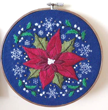 Poinsettia πΊ Christmas Stitch-Along π Hand Embroidery Pattern + Video Tutorials