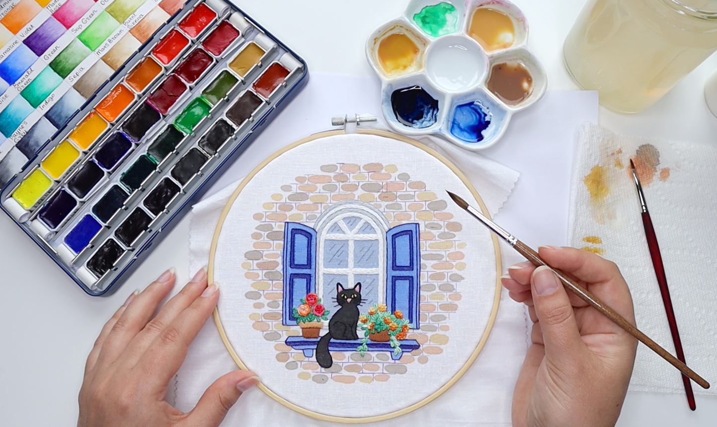 Paws a Moment - Floral Hand Embroidery Pattern