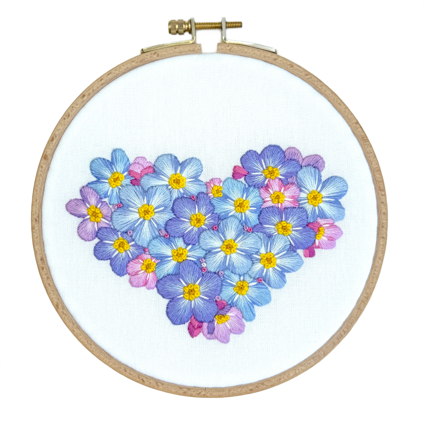πΈ Forget-Me-Nots Floral Heart ππ Advanced Embroidery Project