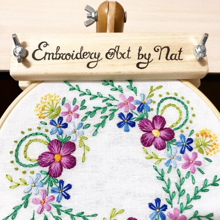 Bright Spring Flower Wreath Hand Embroidery Pattern