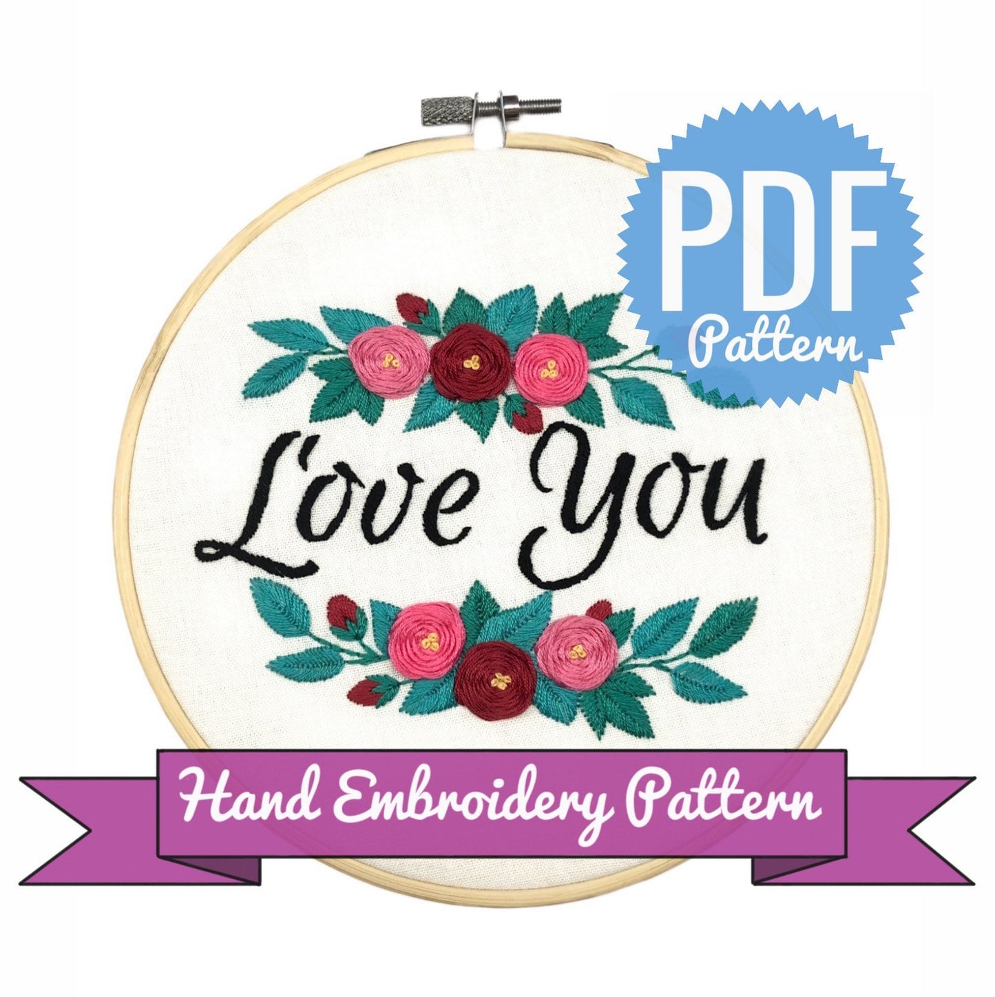 Love You - Hand Embroidery Pattern