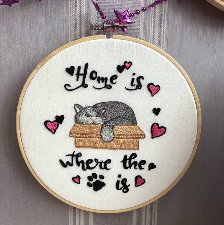 Home is Where the Cat is - Hand Embroidery Pattern