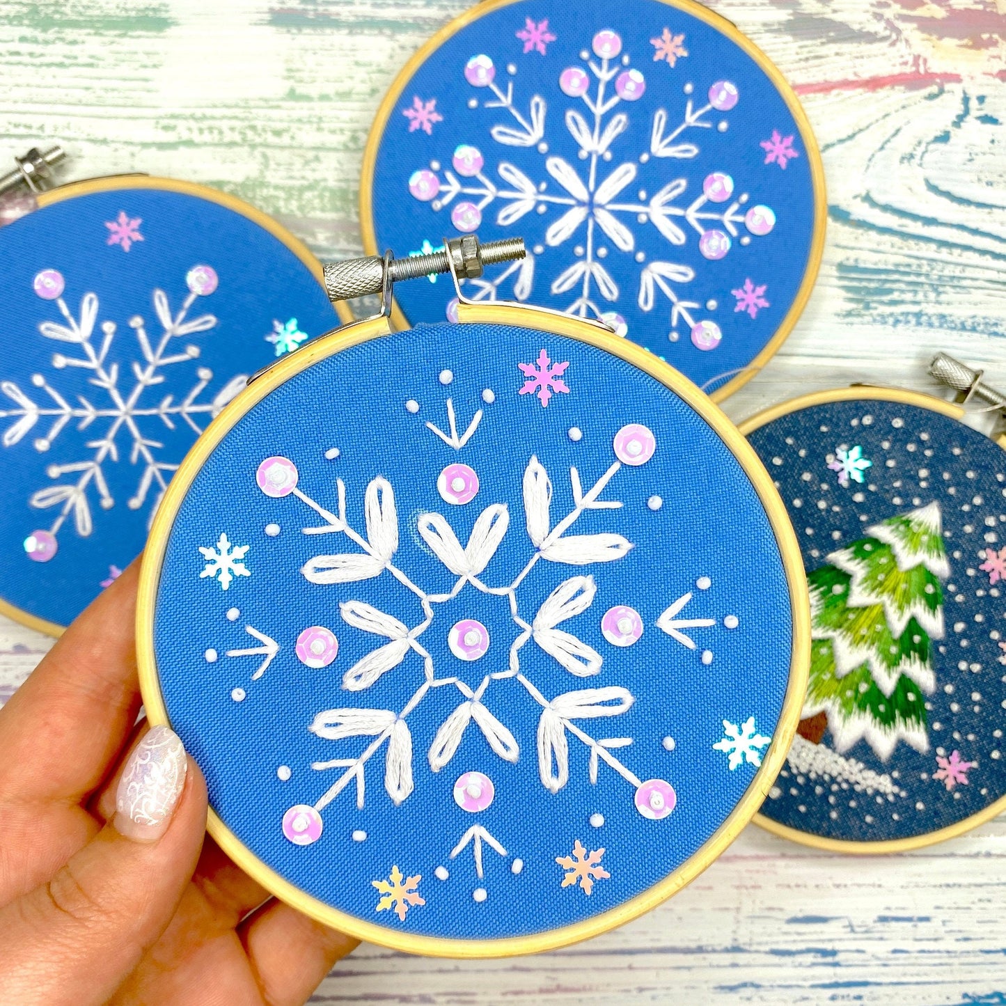 Set of 20 Snowflake Designs - Hand Embroidery Pattern