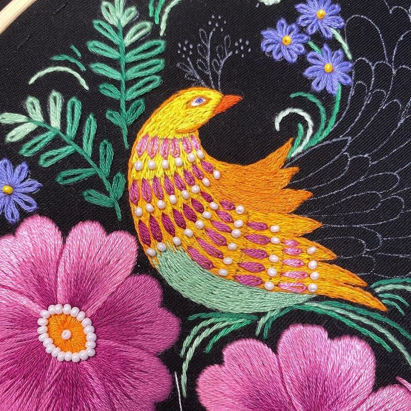 Bird of Paradise Hand Embroidery Pattern + Video Course