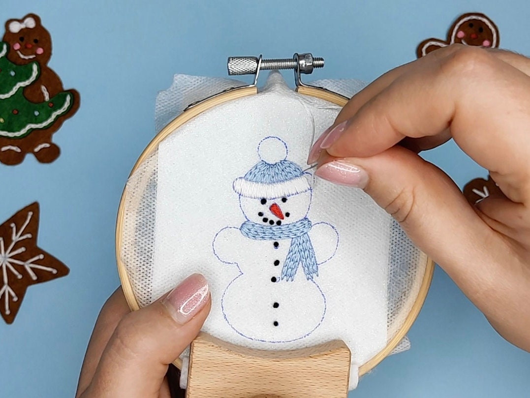 Gingerbread Cookies Christmas Ornaments - Hand Embroidery Pattern