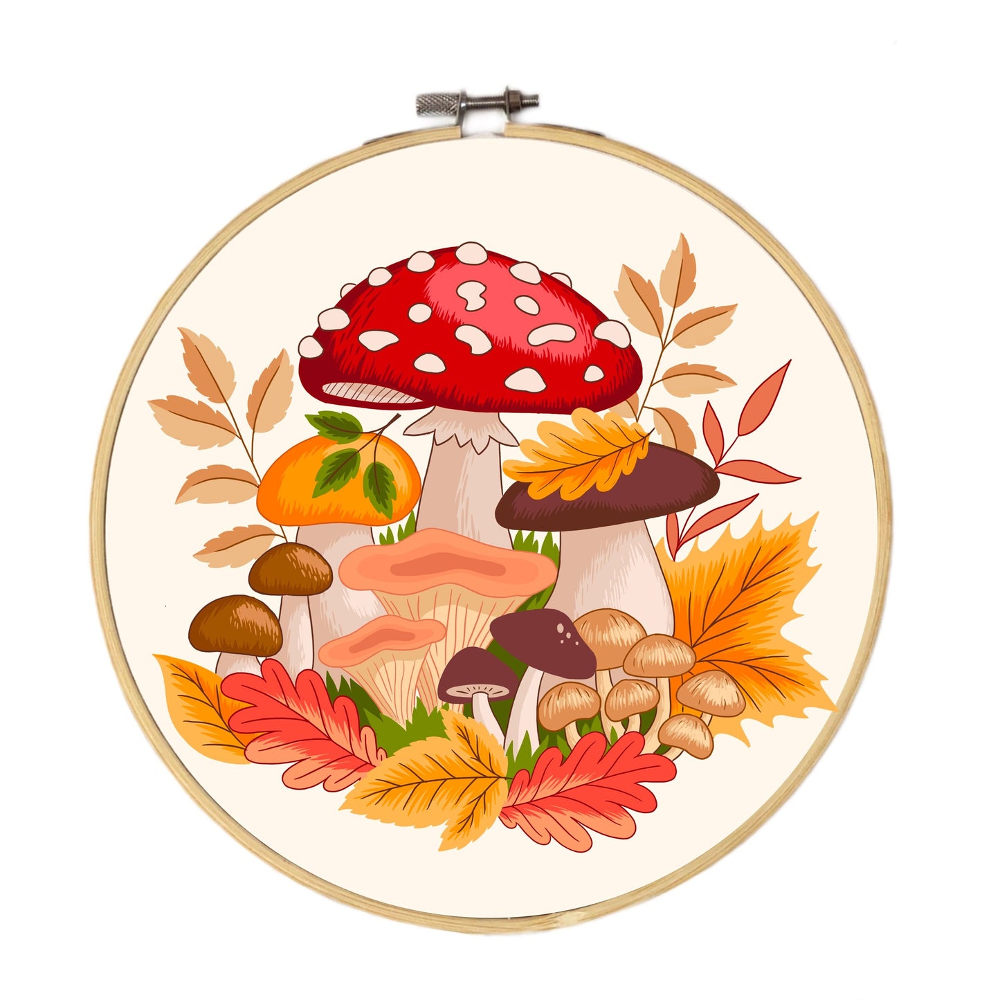 Autumn Mushrooms Hand Embroidery Pattern