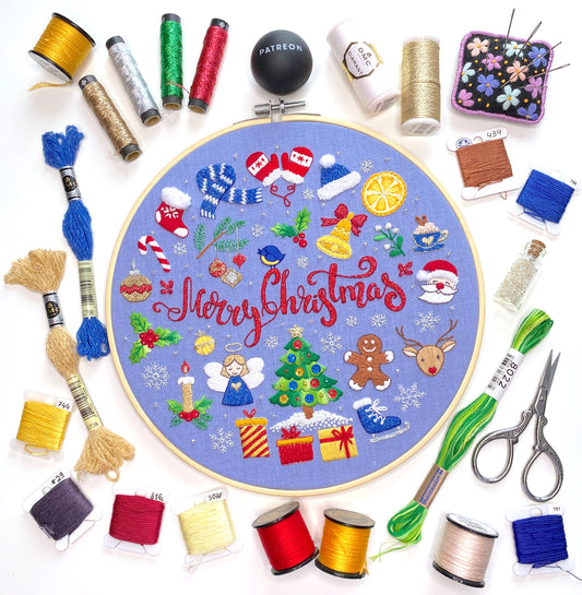 "Advent Calendar" Christmas Stitch Along 🎄 Hand Embroidery Pattern + Video Tutorials
