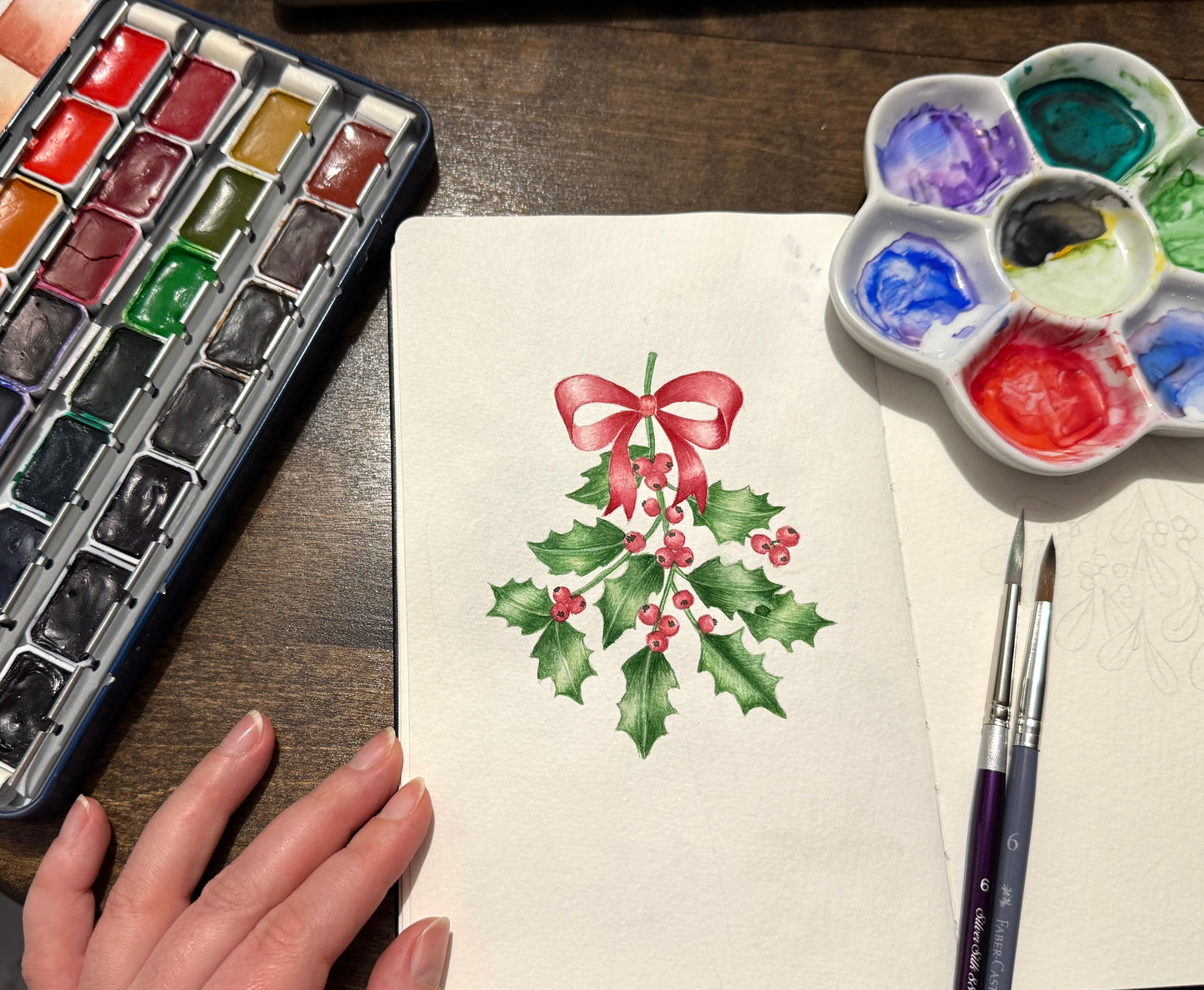 🎄Christmas Holly 🎀 Embroidery Pattern