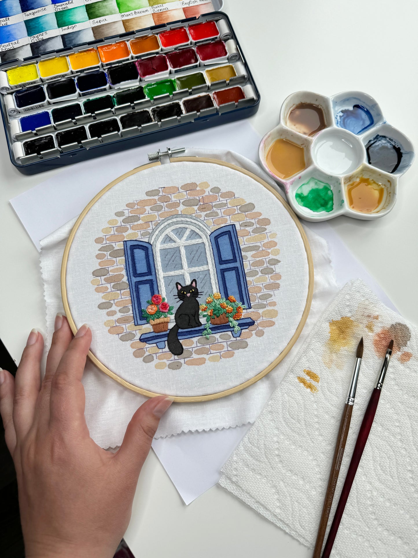 Paws a Moment - Floral Hand Embroidery Pattern