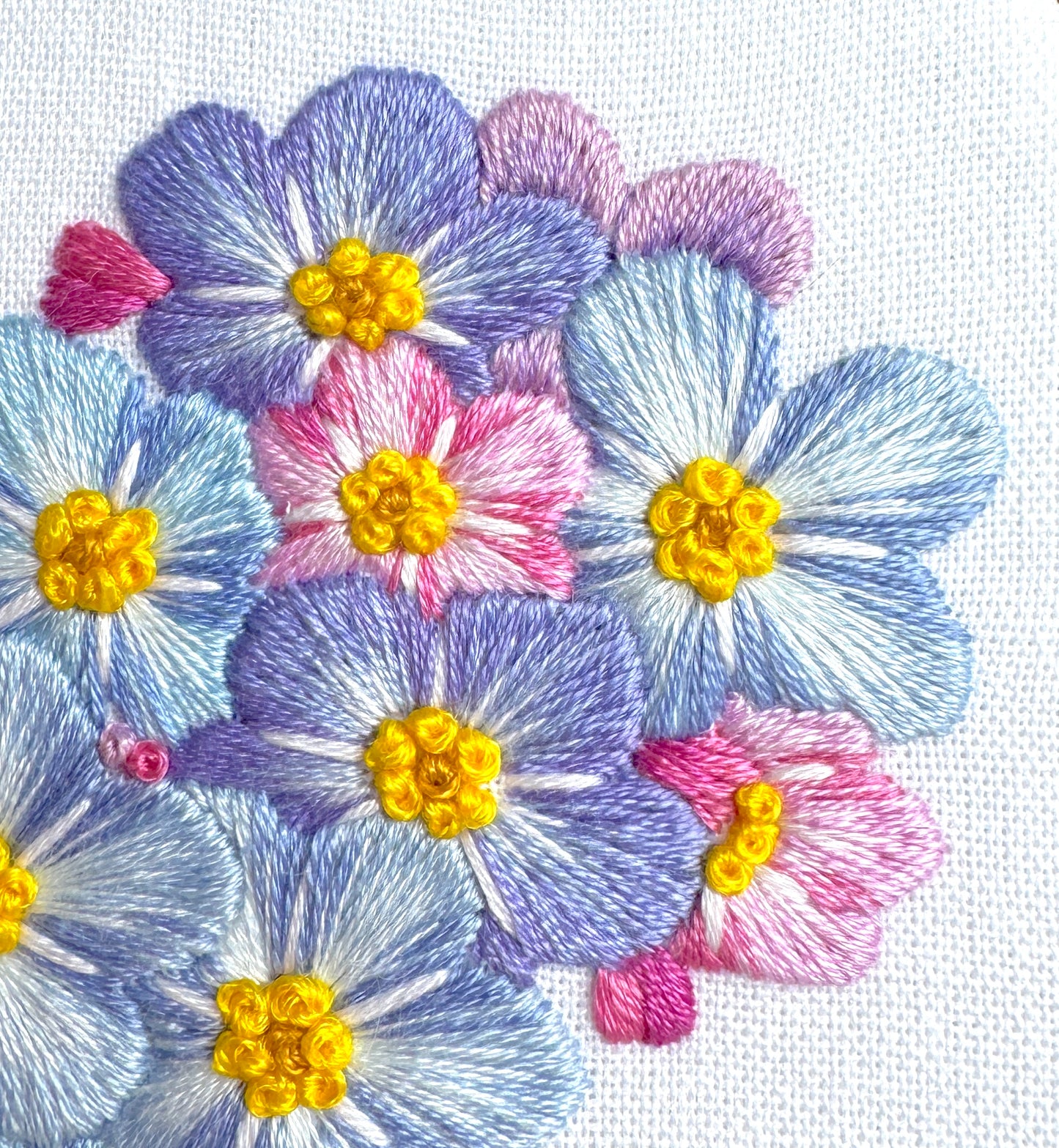 🌸 Forget-Me-Nots Floral Heart 💙💜 Advanced Embroidery Project
