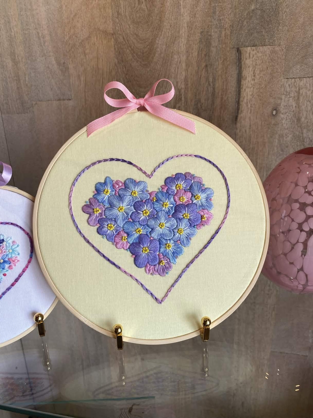 🌸 Forget-Me-Nots Floral Heart 💙💜 Advanced Embroidery Project