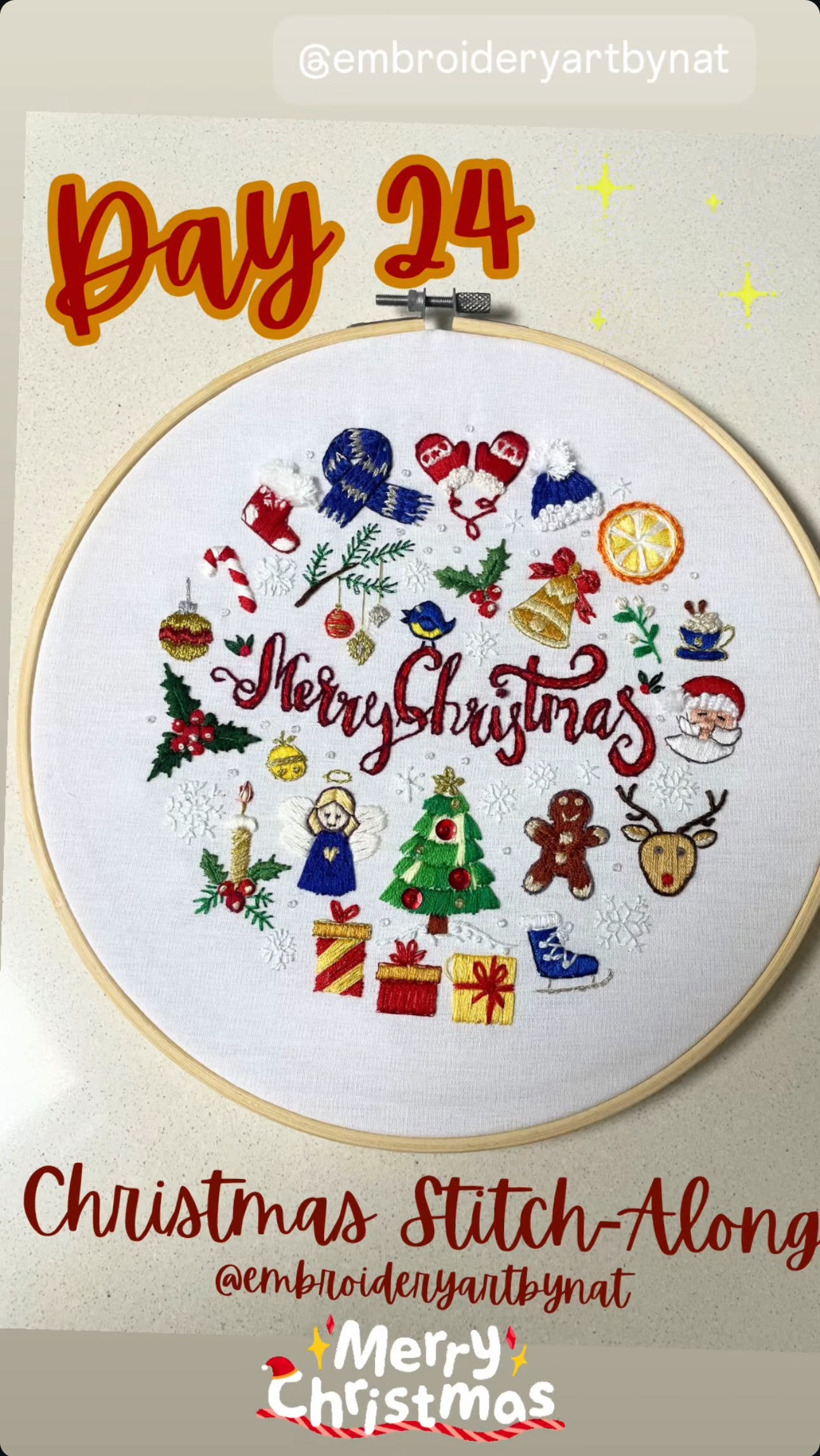 "Advent Calendar" Christmas Stitch Along 🎄 Hand Embroidery Pattern + Video Tutorials