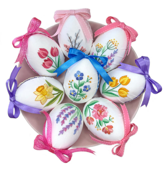 Easter Eggs Embroidery Pattern PDF | 8 Floral Designs + Video Tutorials | Spring Hand Embroidery for Beginners & Intermediate Stitchers | DIY Easter Decor