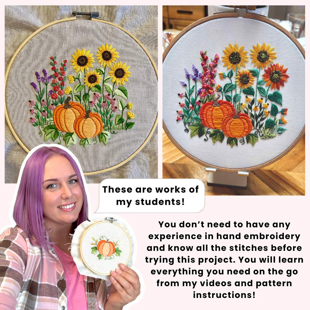 Vegetable Garden - Hand Embroidery Pattern + Video Course