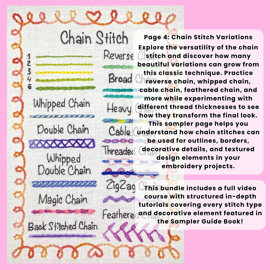 Hand Embroidery Stitch Samplers ✂️ 12 Designs for Beginners + Complete Video Course