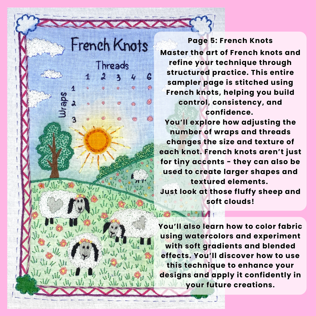 Hand Embroidery Stitch Samplers ✂️ 12 Designs for Beginners + Complete Video Course