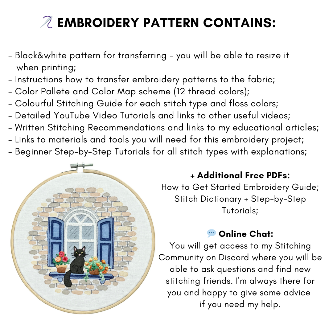 Paws a Moment - Floral Hand Embroidery Pattern