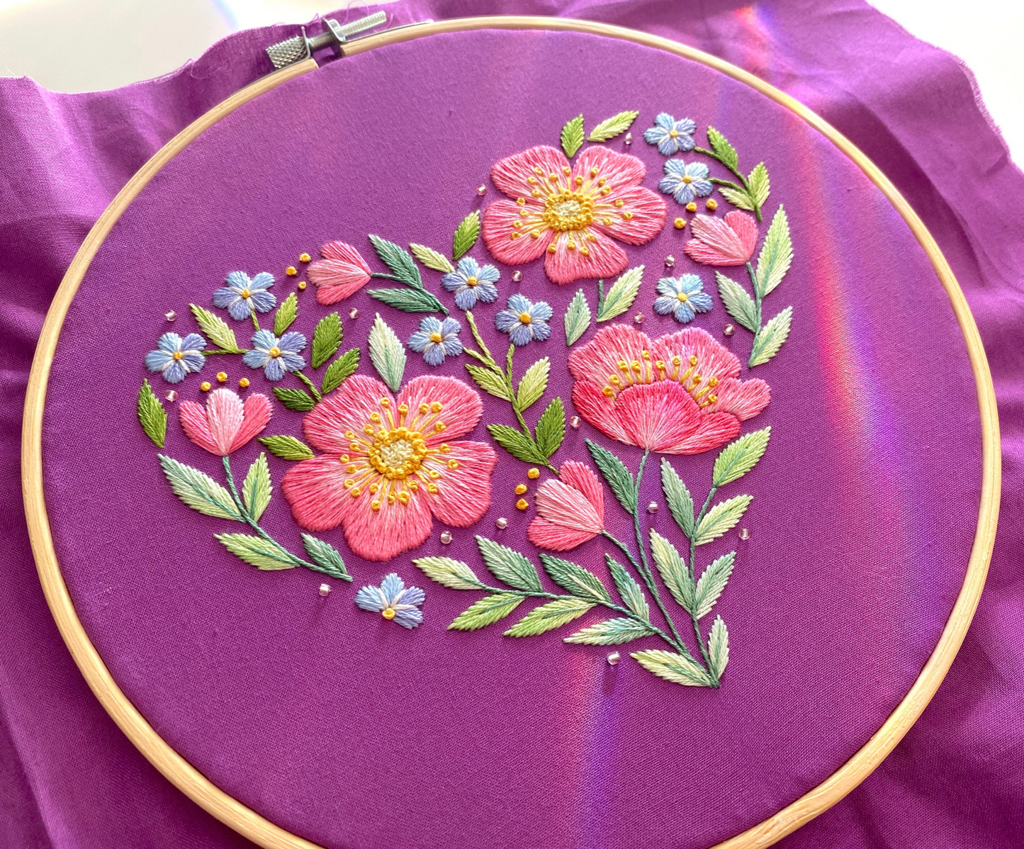 Purple Blooming Heart 💜 Valentine's Day Hand Embroidery Pattern