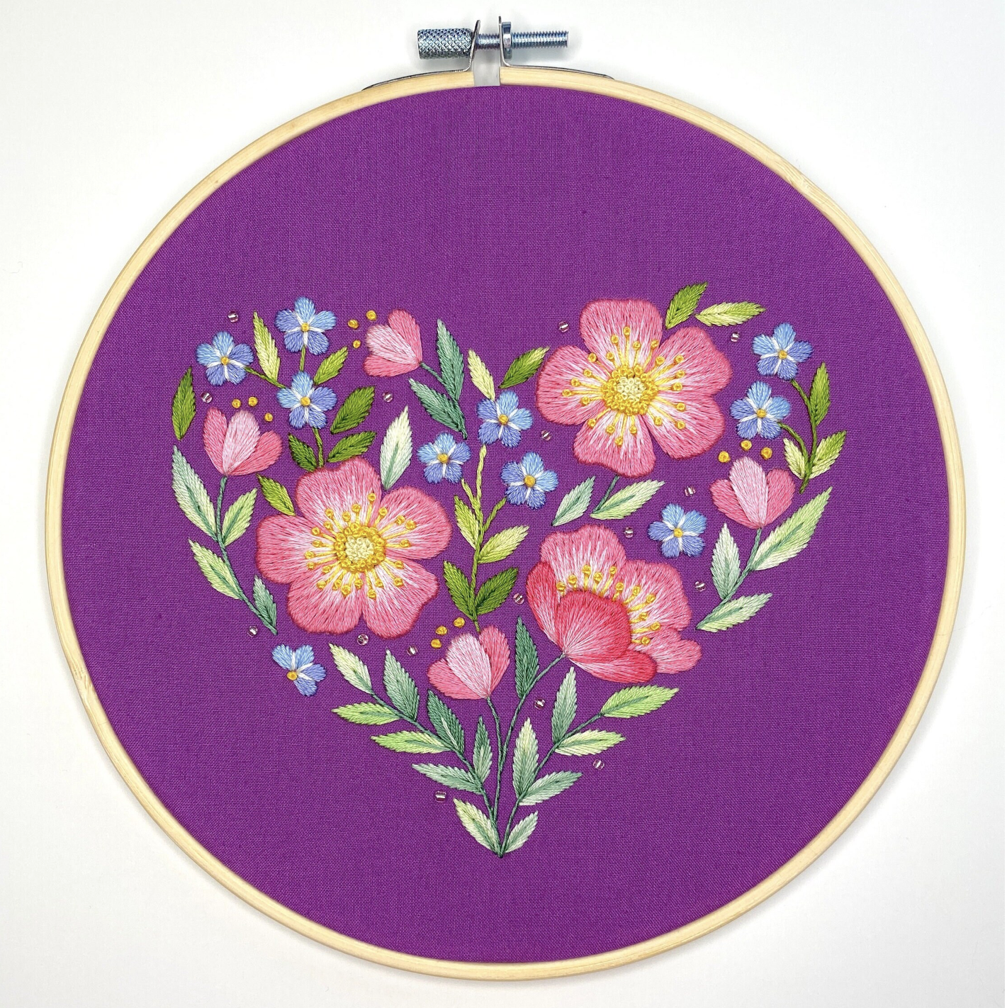 Purple Blooming Heart 💜 Valentine's Day Hand Embroidery Pattern