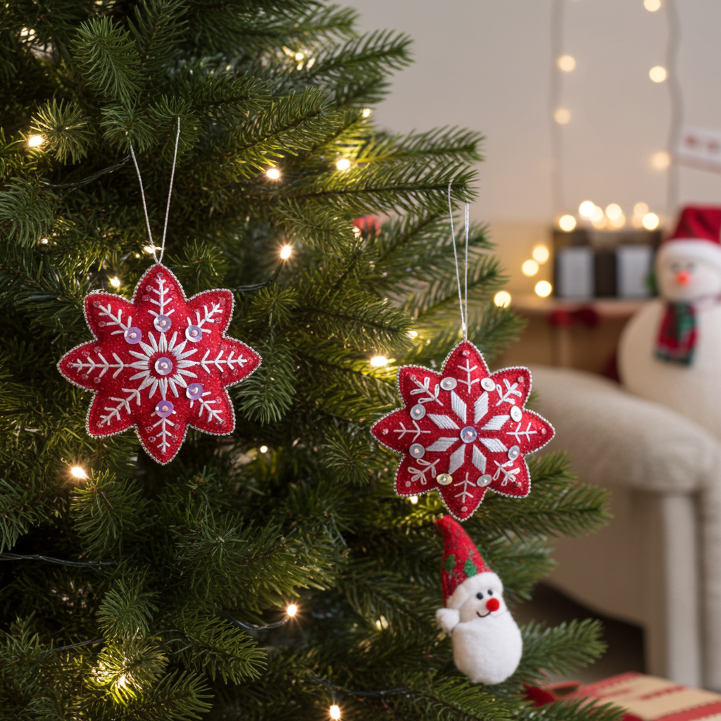 Set of 3 Snowflakes Christmas Ornaments ❄️  Hand Embroidery Pattern + Video Tutorials