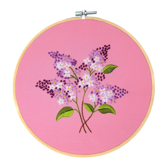 Spring Lilacs Blossom Floral Hand Embroidery Pattern + Video Tutorials