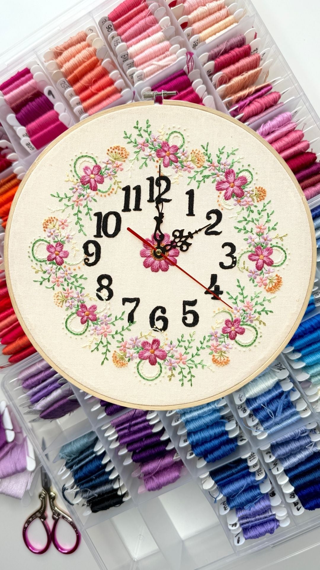 Spring Floral Clocks - Hand Embroidery Pattern