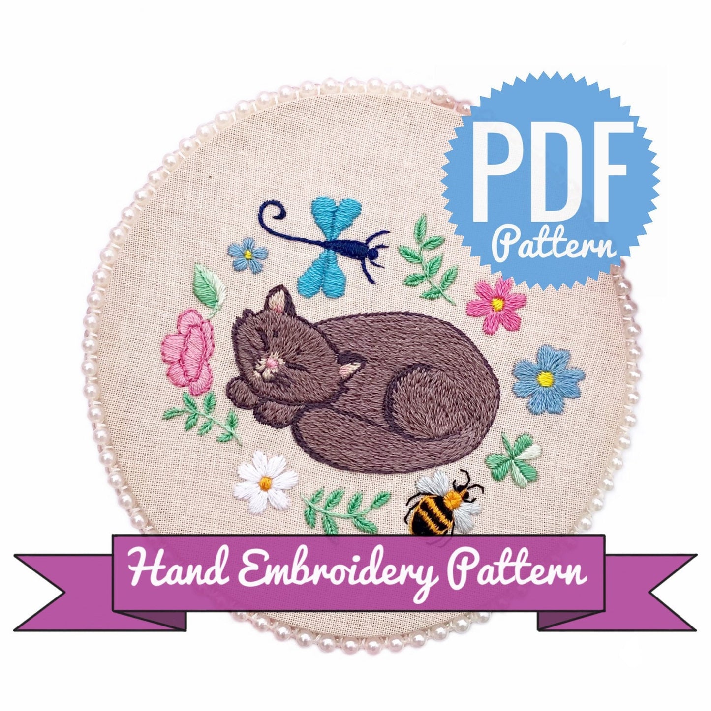 Soft Kitty Warm Kitty - Hand Embroidery Pattern