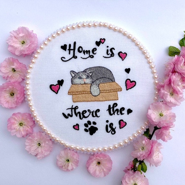 Home is Where the Cat is - Hand Embroidery Pattern