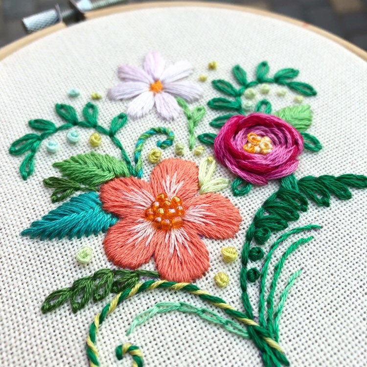 Tiny Bouquet Hand Embroidery Pattern