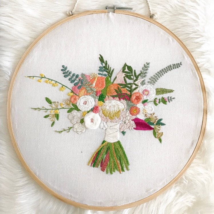 Wedding Bouquet  - Hand Embroidery Pattern