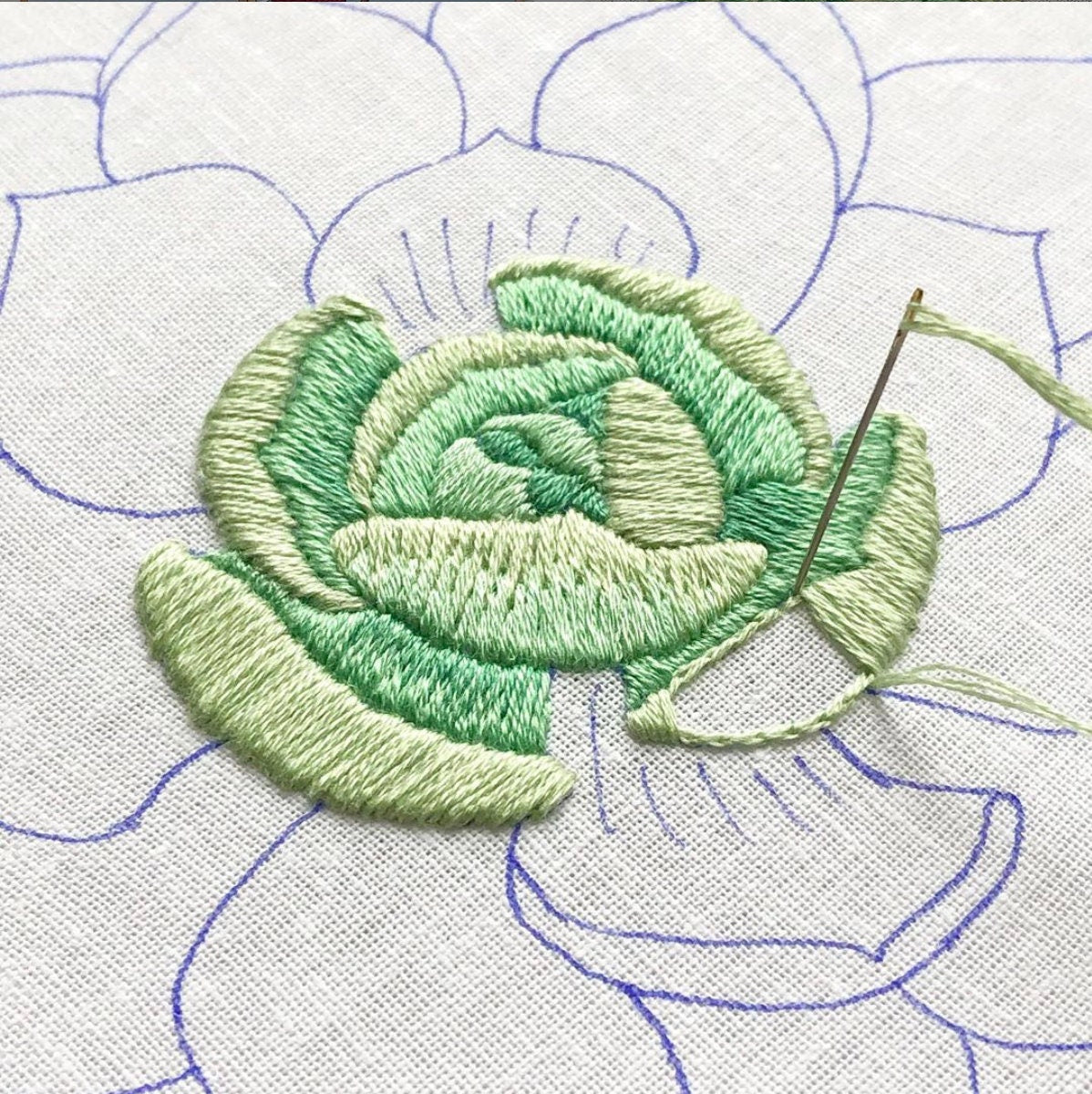 Succulent in Shades of Peach - Hand Embroidery Pattern
