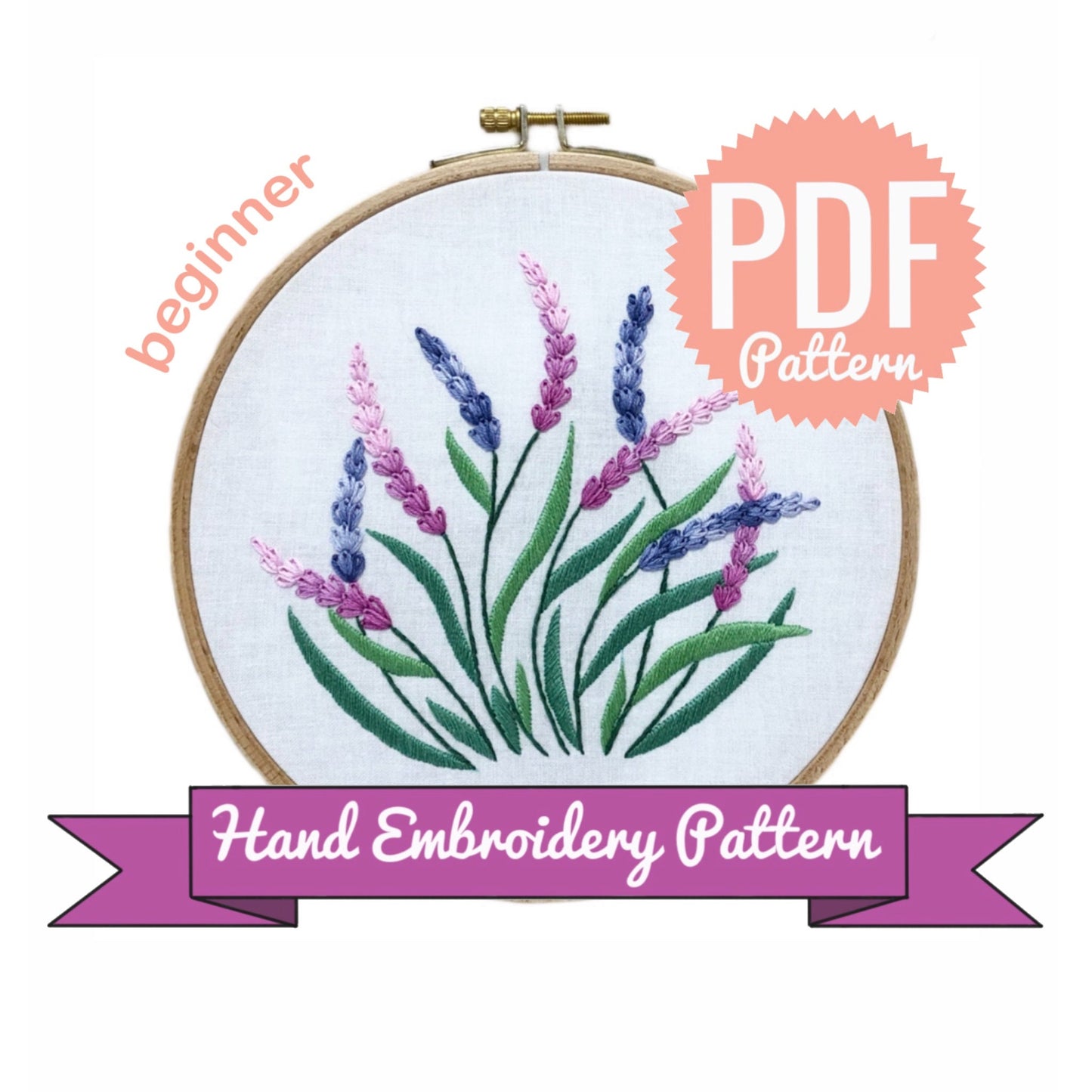 Lavender - Hand Embroidery Pattern