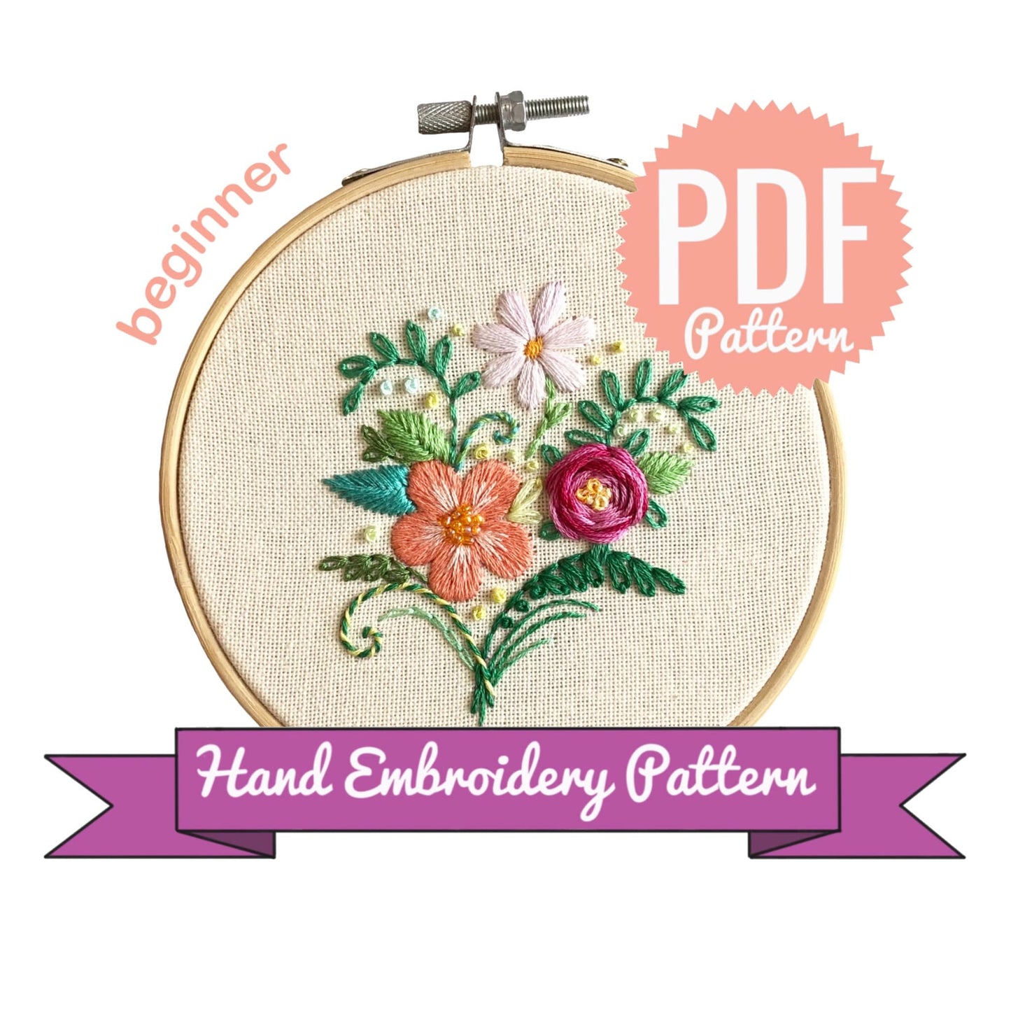 Tiny Bouquet Hand Embroidery Pattern