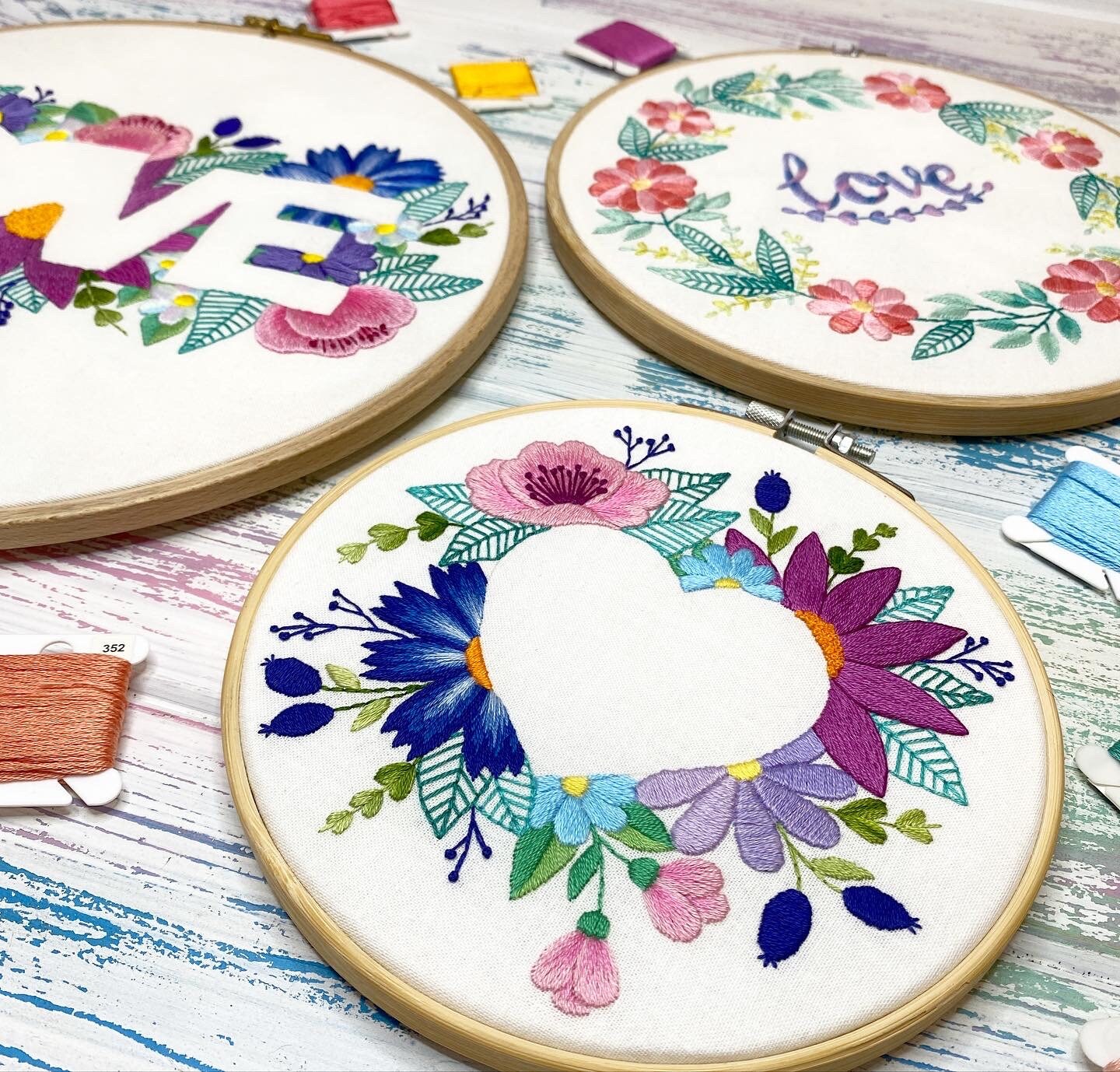 Valentines Day Bundle of 3 Hand Embroidery Patterns