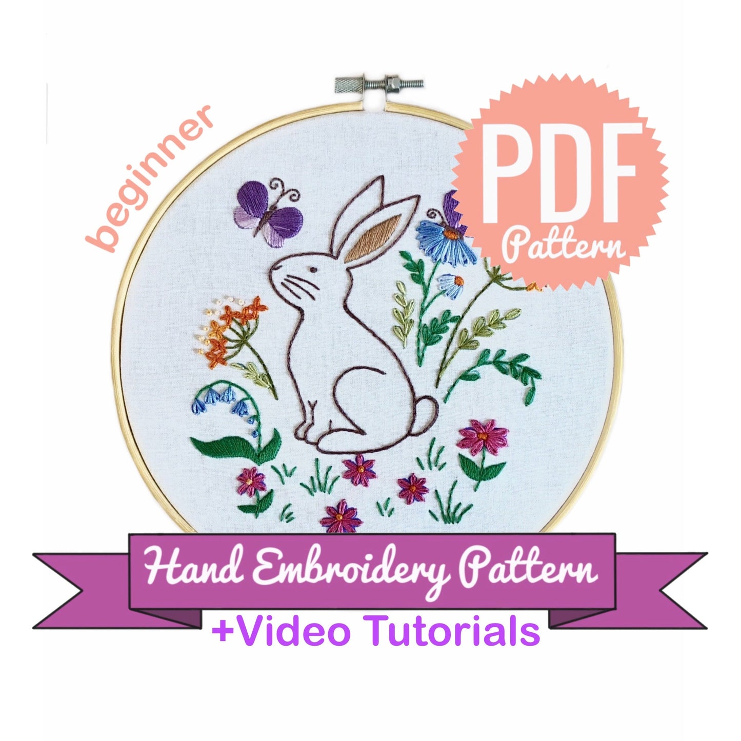 Easter Bunny - Hand Embroidery Pattern