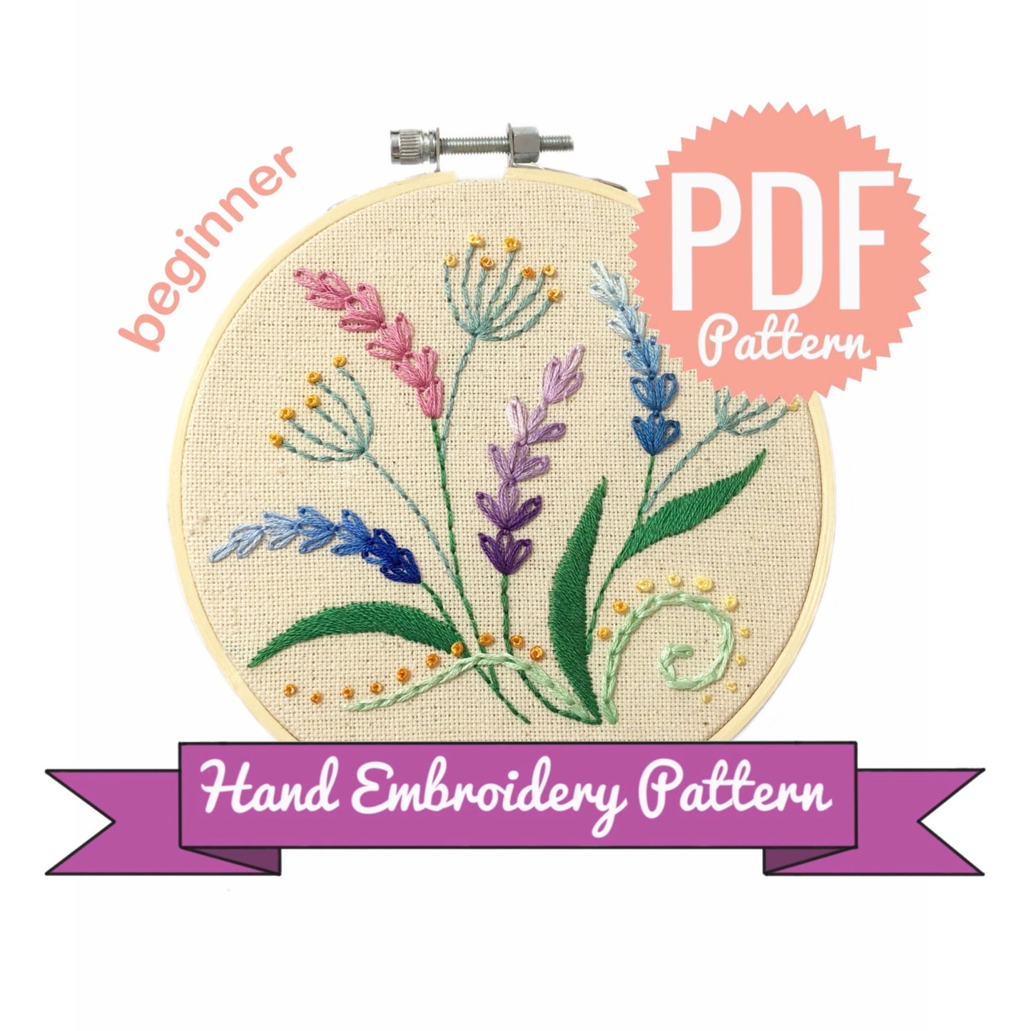 Wildflowers Hand Embroidery Design + Beginner Guide
