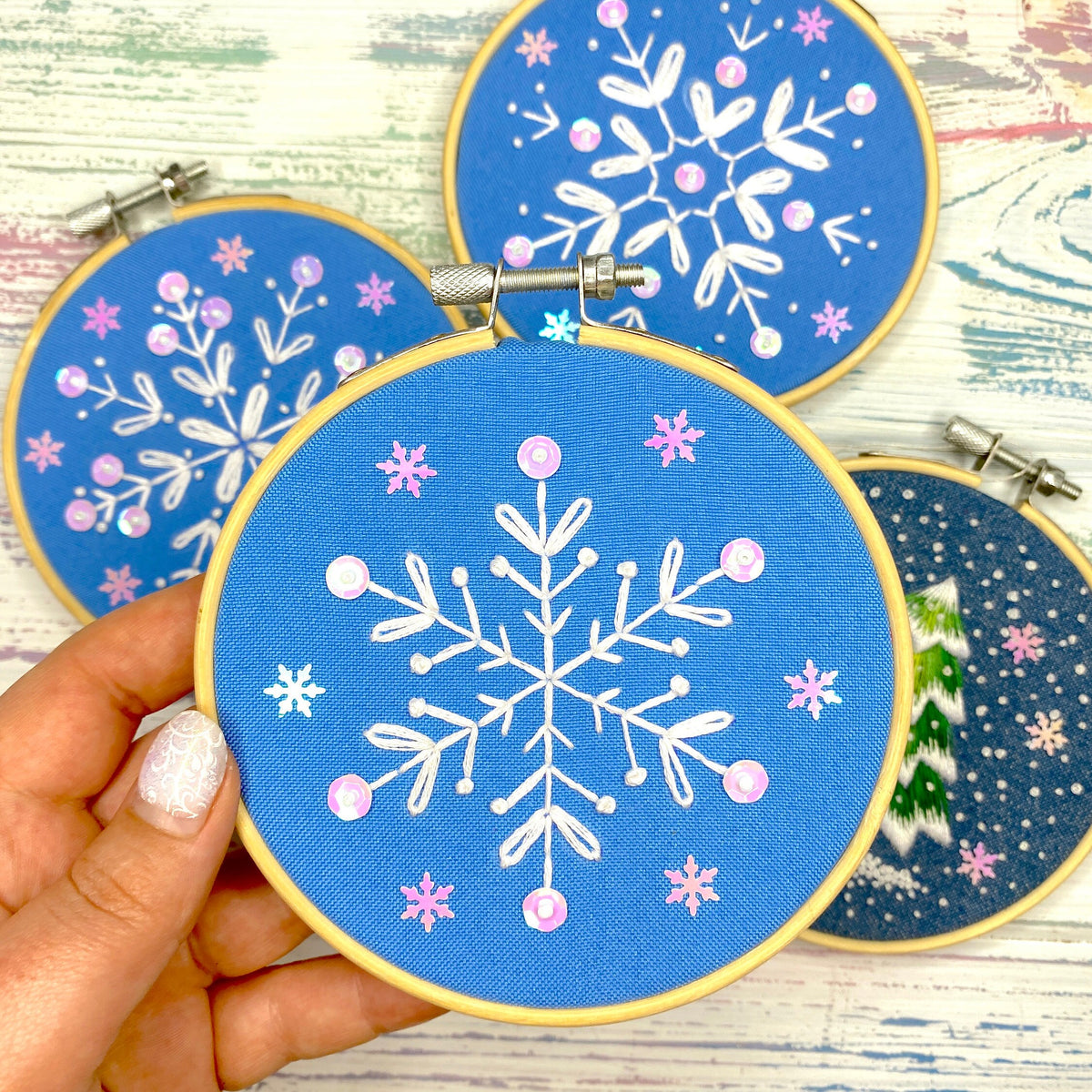 Embroidered Snowflake Patterns Set of 20 Snowflake Designs - Hand Embroidery Pattern – Embroidery Art ...