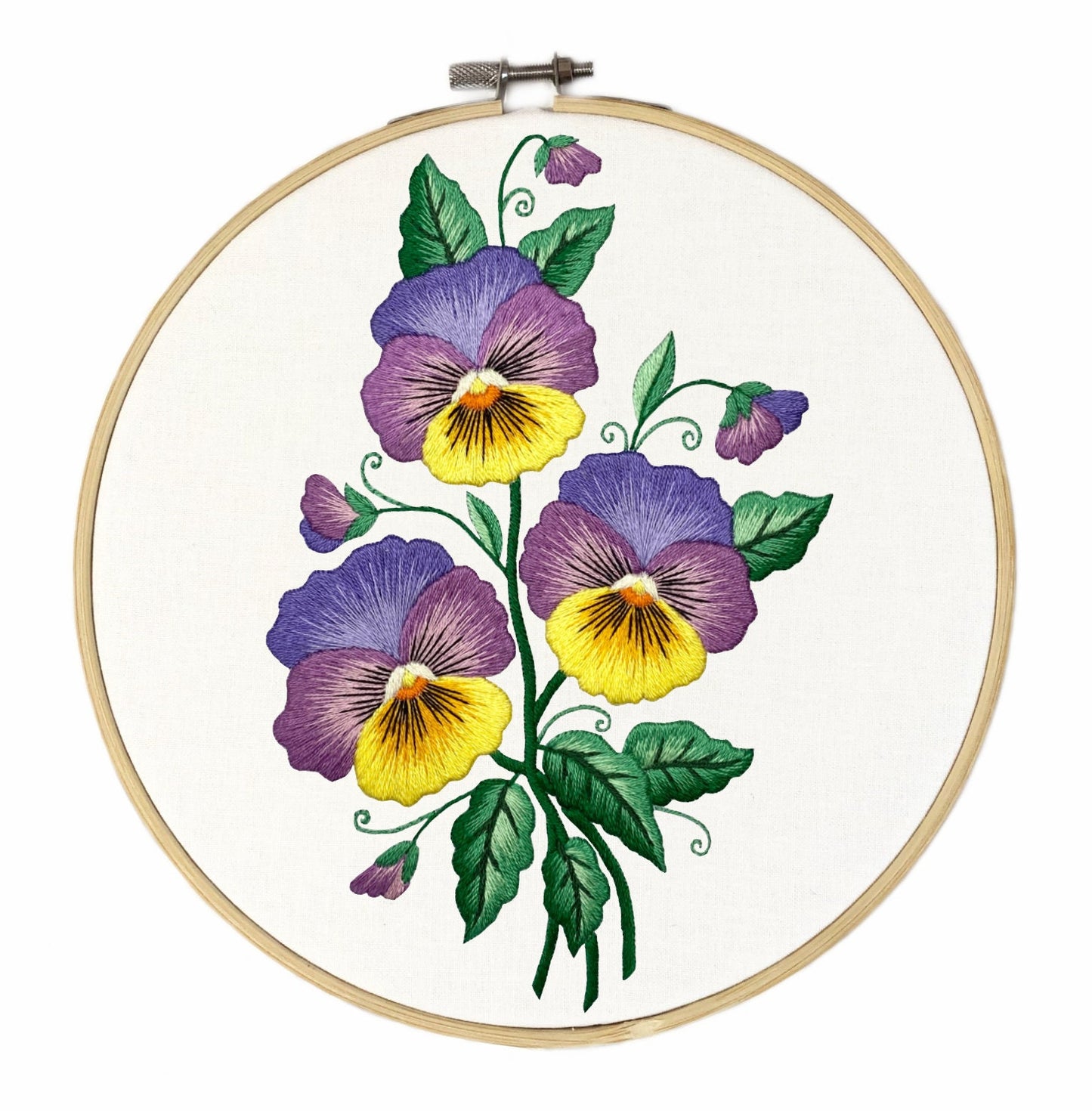 Vintage Pansies Bouquet - Hand Embroidery Pattern + Complete Video Course