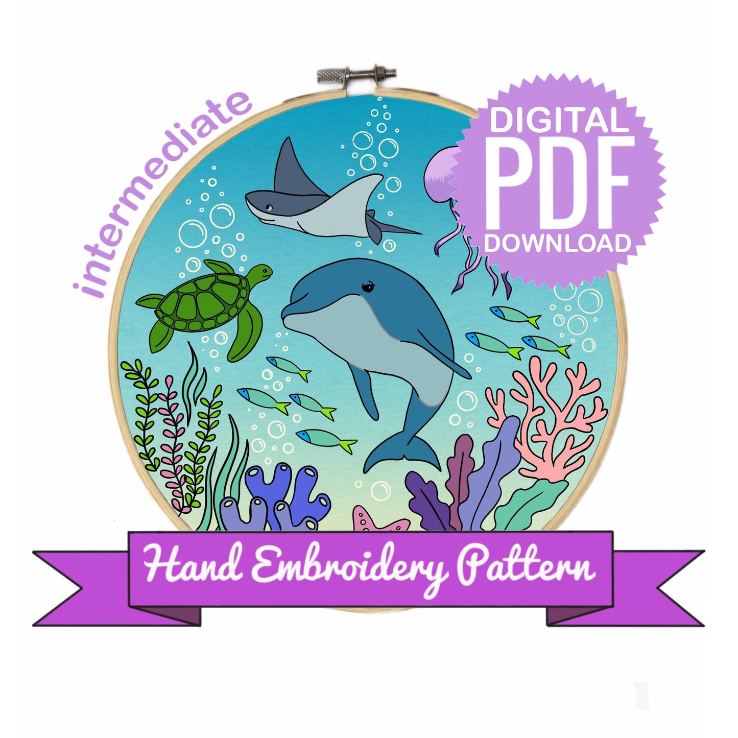 Under the Water - Hand Embroidery Pattern
