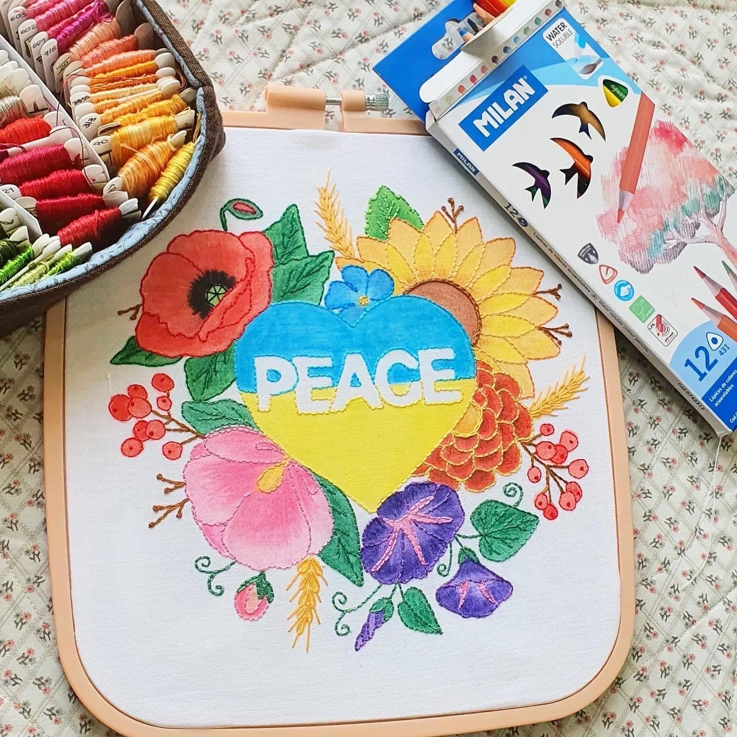 Peace for Ukraine Solidarity Stitch Along - Hand Embroidery Pattern