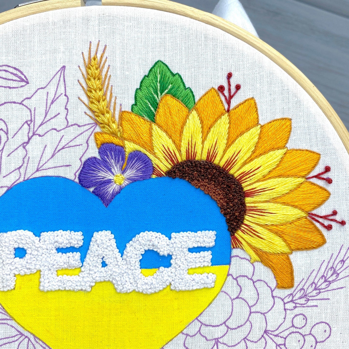 Peace for Ukraine Solidarity Stitch Along - Hand Embroidery Pattern
