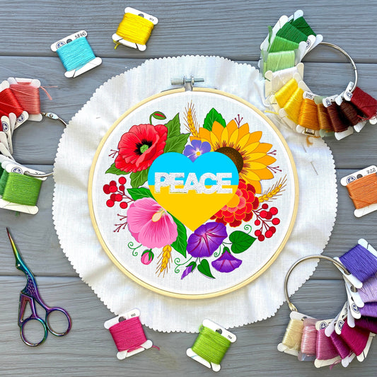 Peace for Ukraine Solidarity Stitch Along - Hand Embroidery Pattern