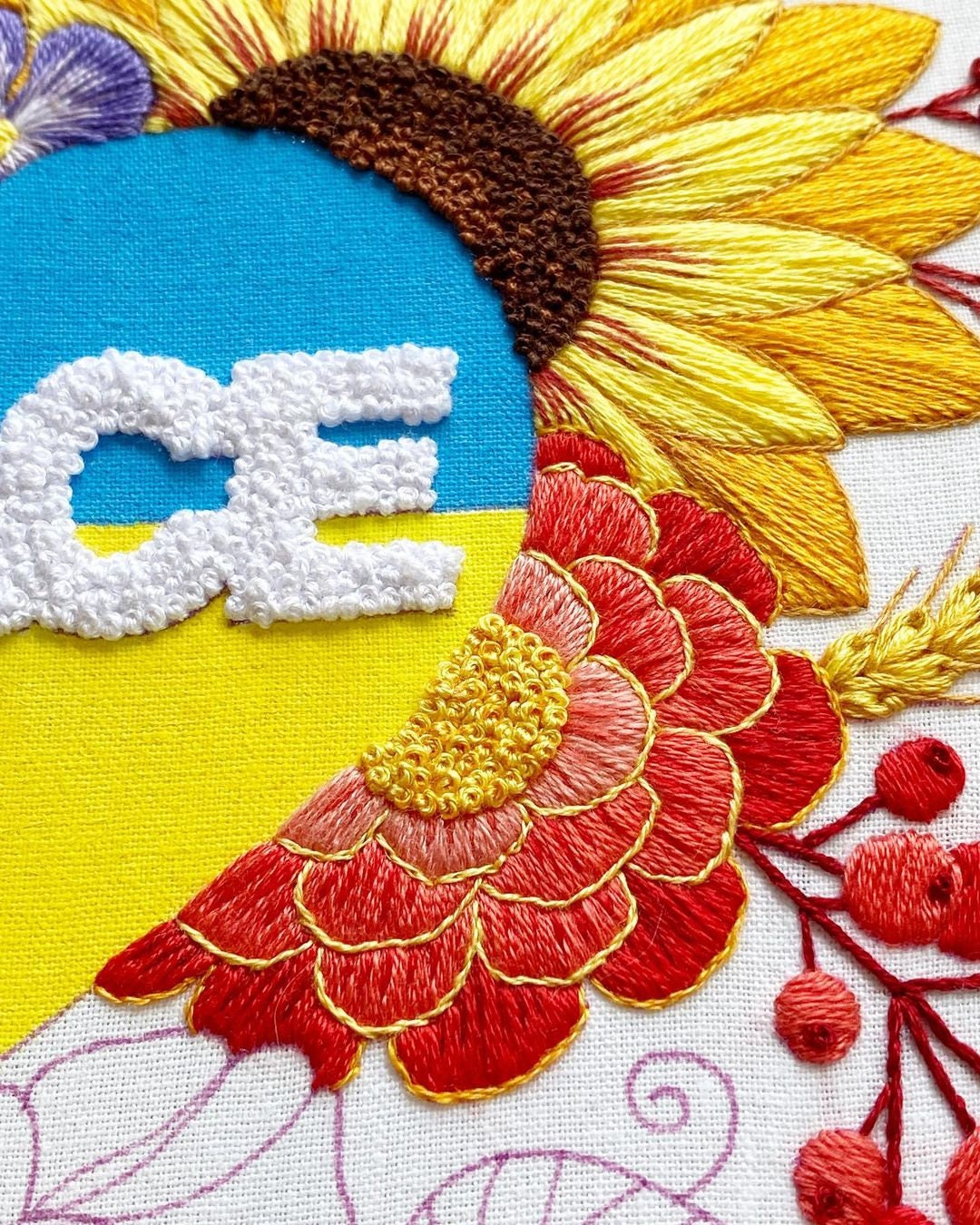 Peace for Ukraine Solidarity Stitch Along - Hand Embroidery Pattern