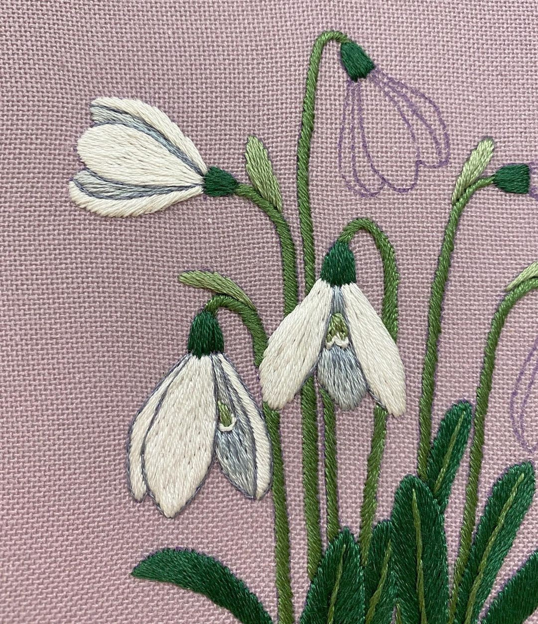 Snowdrops in the Snow - Hand Embroidery Pattern + Complete Video Course