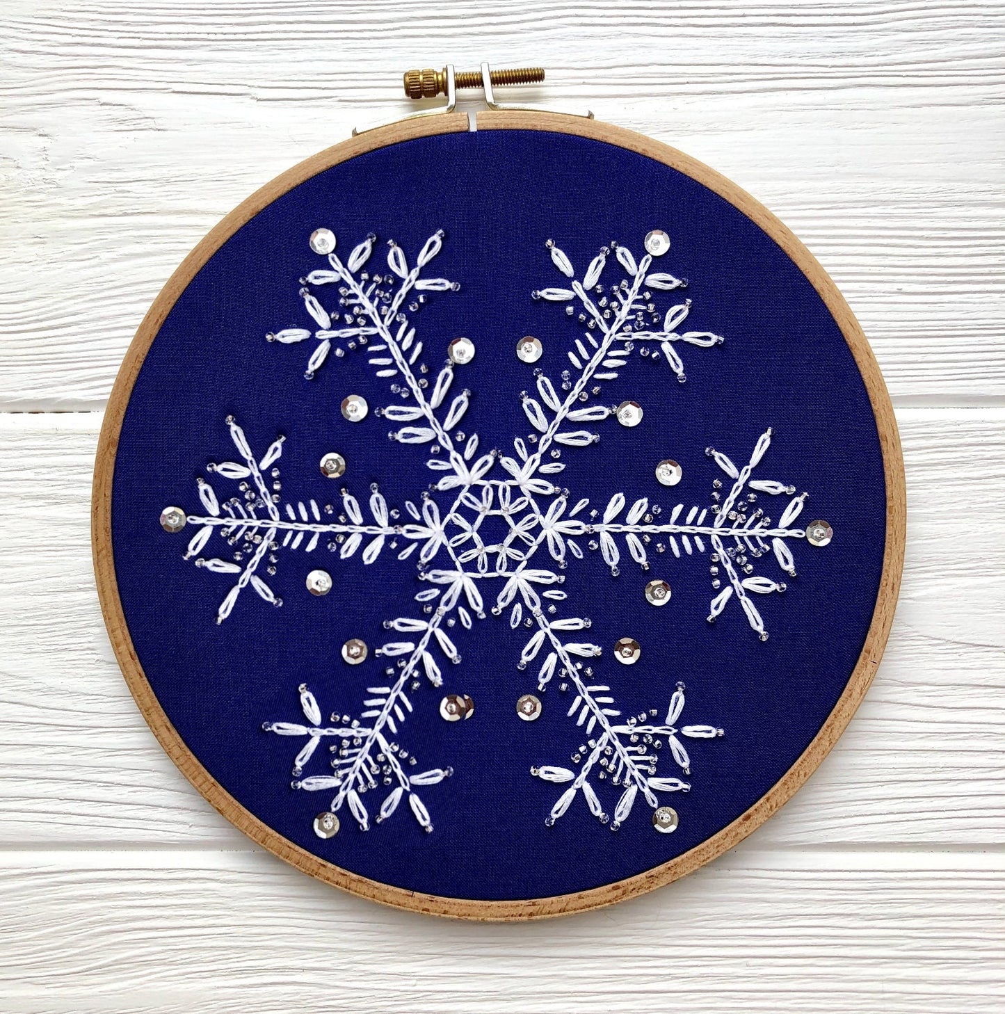 Snowflake Hand Embroidery Pattern + Video Tutorial