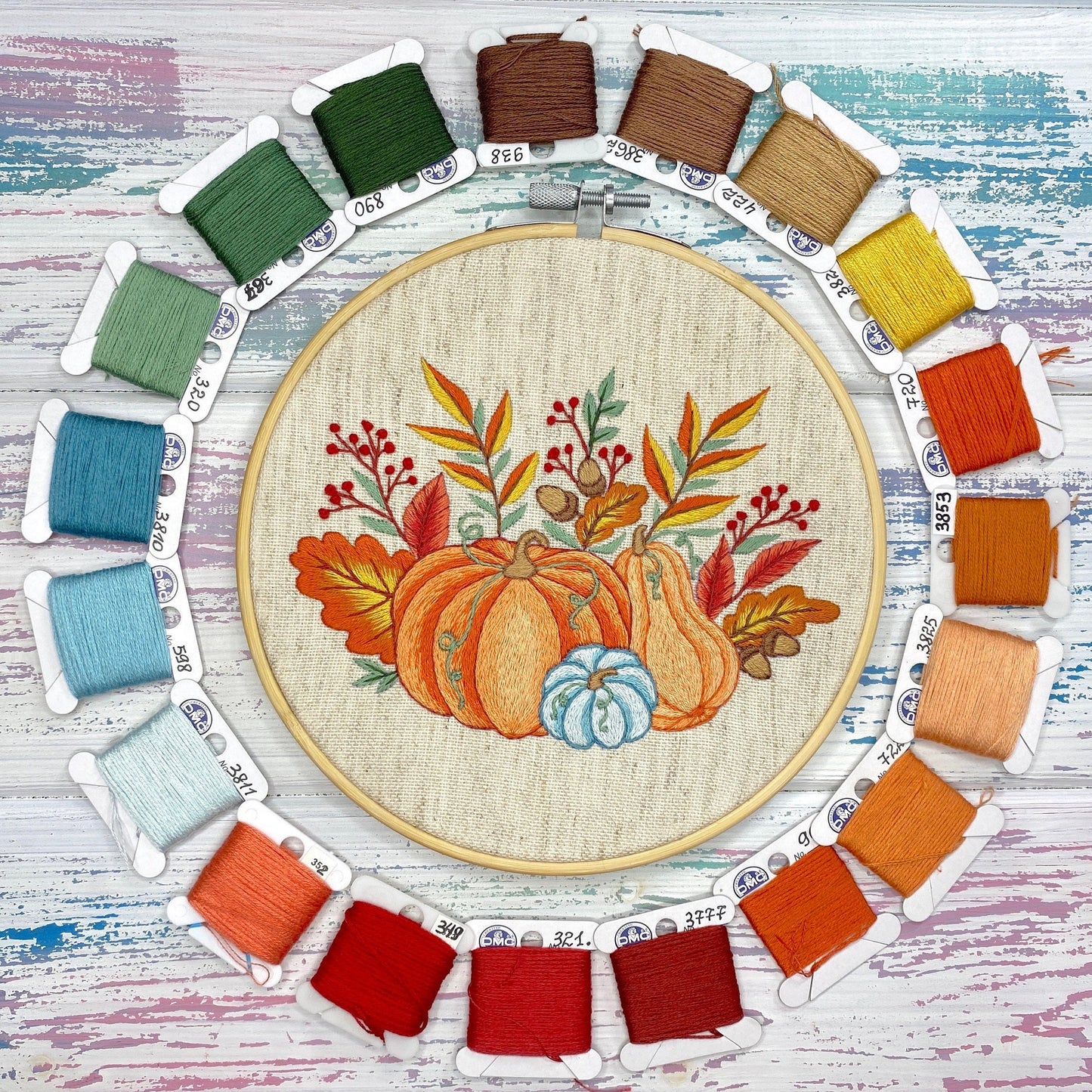 Autumn Pumpkins - Hand Embroidery Pattern