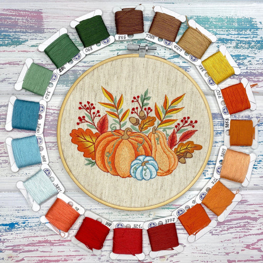 Autumn Pumpkins - Hand Embroidery Pattern