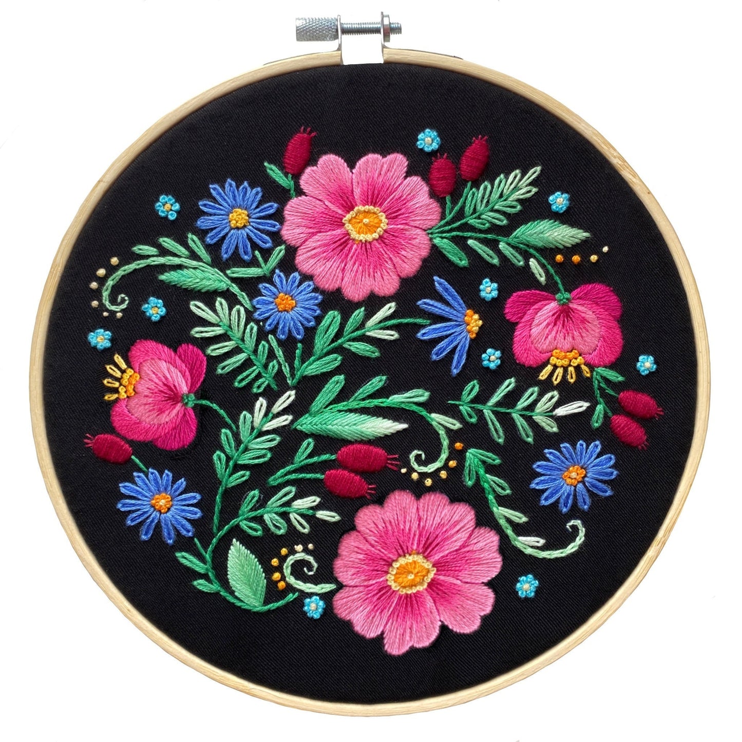 Pink Wild Flowers - Hand Embroidery Pattern