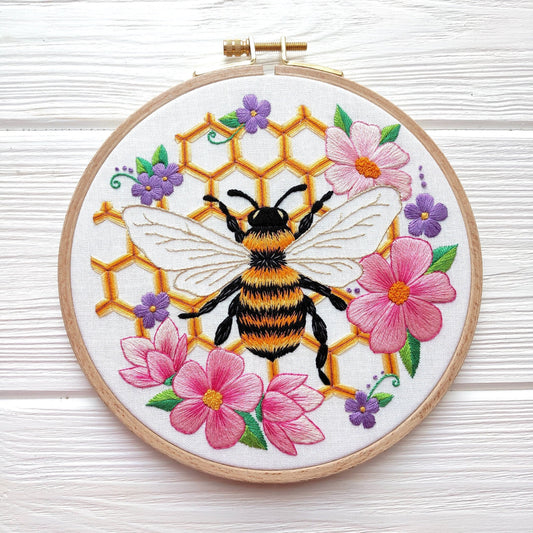 Queen Bee Hand Embroidery Pattern + Complete Video Course