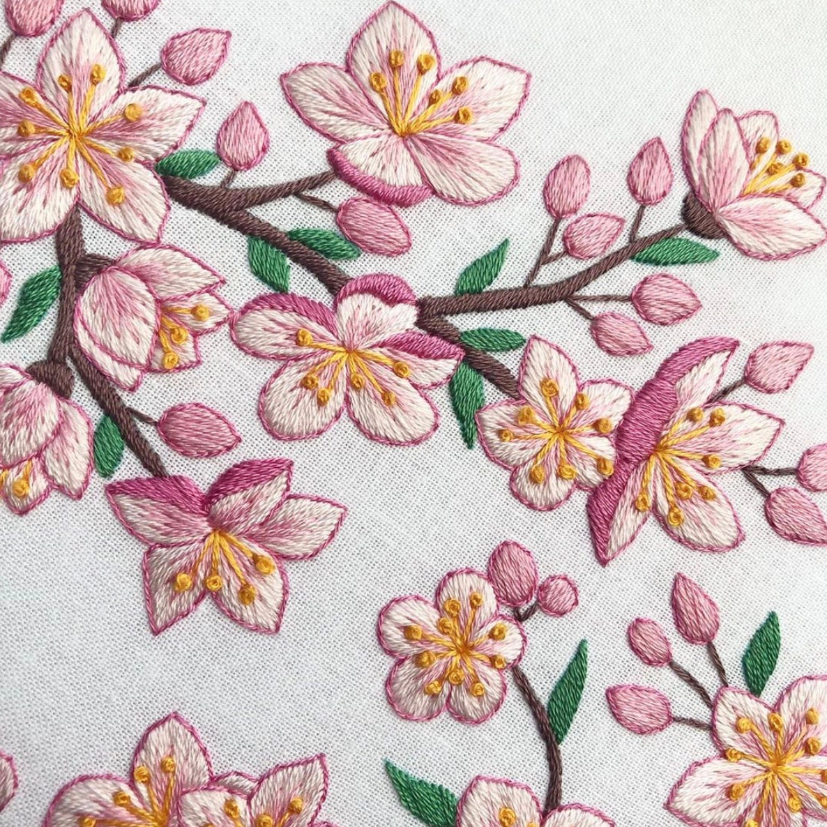 Cherry Blossom Hand Embroidery Pattern